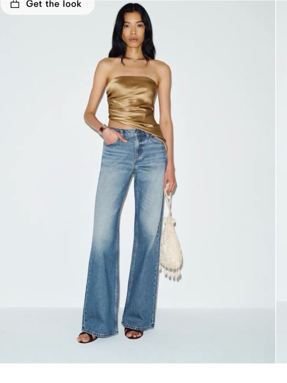 Reformation Cary Low Rise Slouchy Wide Leg Jeans Medium Blue size 28
